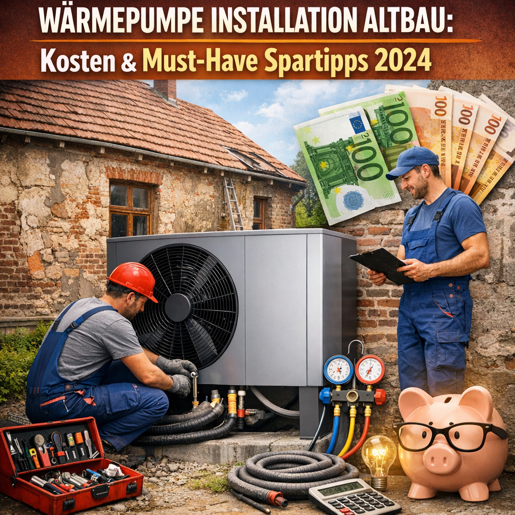 Illustration of Wärmepumpe Installation Altbau: Kosten & Must-Have Spartipps 2024